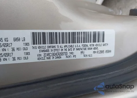 2014 Chrysler Town & Country Touring z USA, uszkodzony, nr VIN 2C4RC1BGXER269733